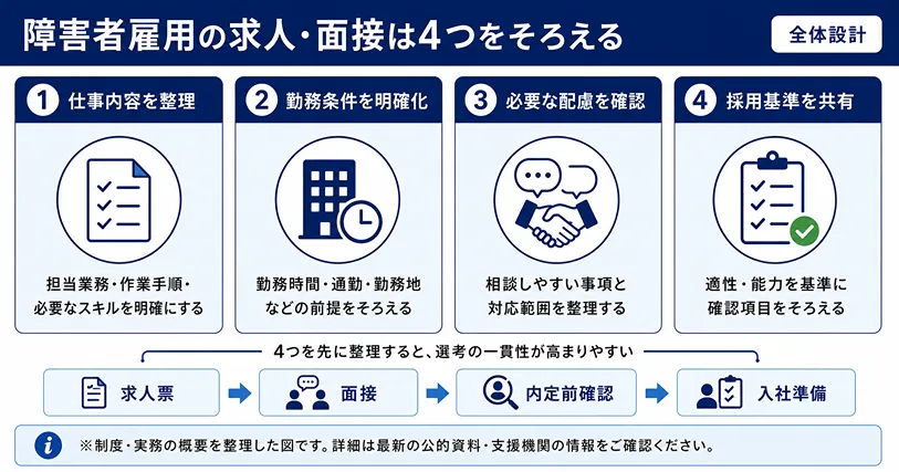 障害者雇用 障害者雇用の求人・面接は4つをそろえる