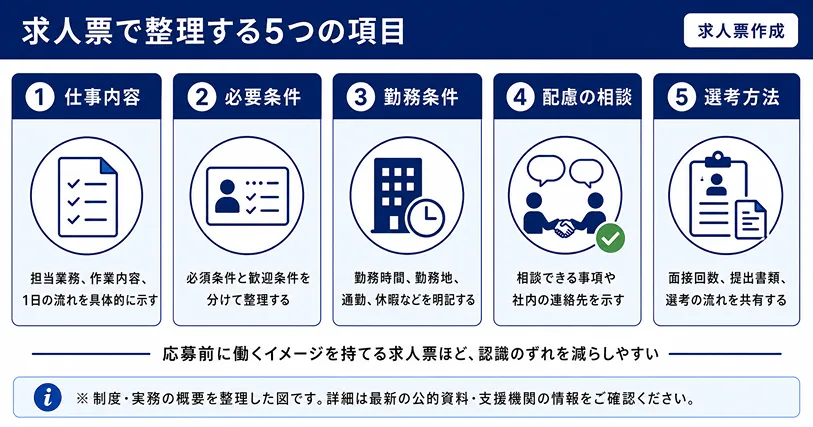 障害者雇用 求人票で整理する5つの項目