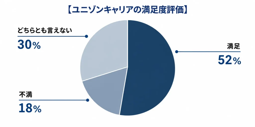 ユニゾンキャリアの満足度評価のグラフ