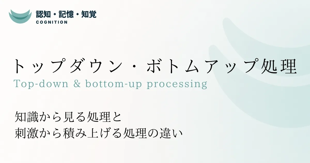 トップダウン処理・ボトムアップ処理